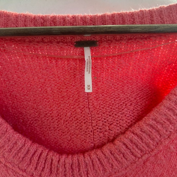 Free People Oversized Off-the-Shoulder Coral Sweater - Picture 10 of 11